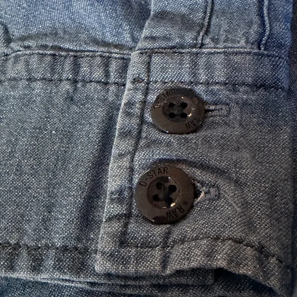 G-Star RAW Millery Denim Shirt Dress L NWT V-Neck Long Sleeve - Picture 9 of 13